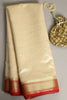 Ivory Color Cotton Silk Saree