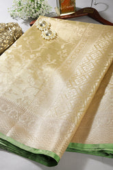 Pista Green Color Organza Silk Saree