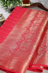 Magneta Color Georgette Saree with Zari Pinstripes