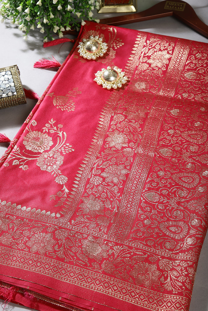 Fuchsia Color Art Silk Zari Woven Saree