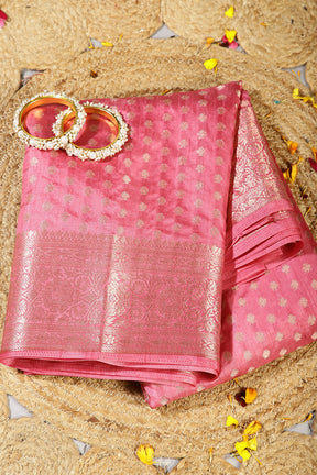 Pink Color Silk Woven Saree