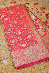 Valentine Red Color Silk Banarasi Saree