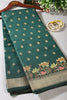 Bottle Green Color Silk Resham & Zari Woven Saree