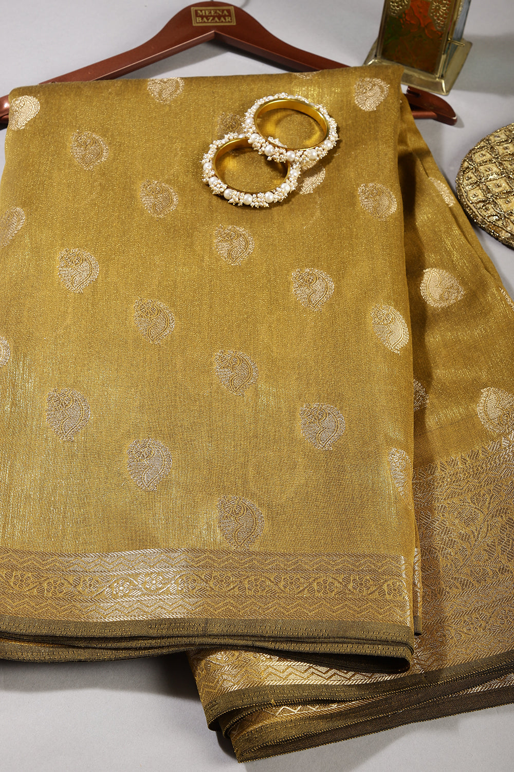 Luxor Gold Color Cotton Silk Woven Saree