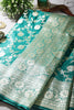 Teal Green Colour Silk Banarasi Saree