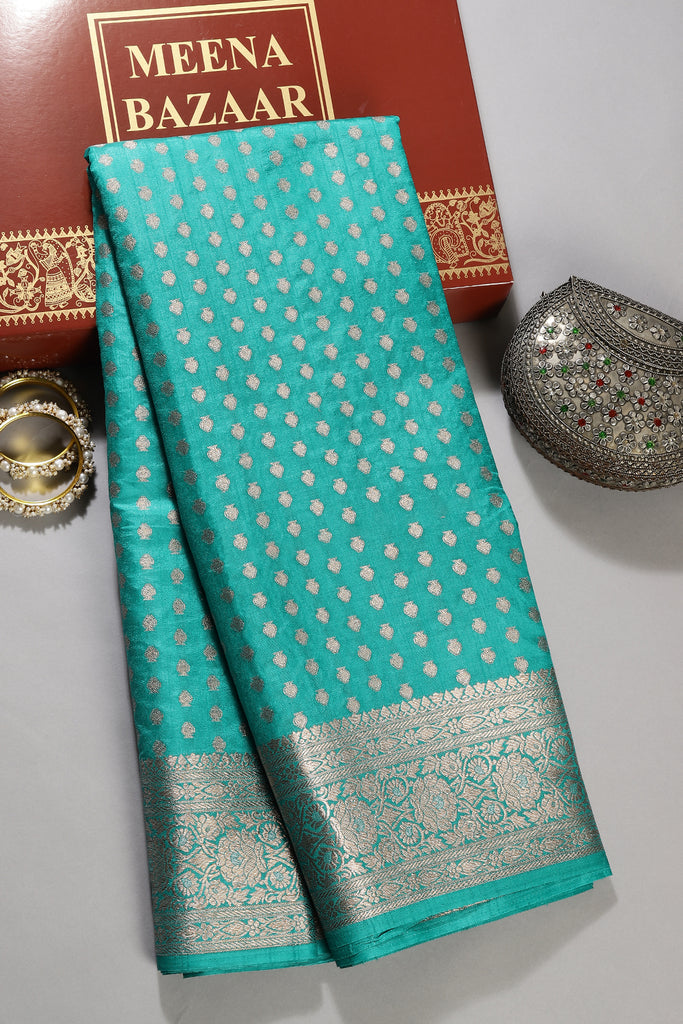 Persian Green Color Silk Woven Saree