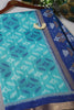 Mint Green & Blue Color Chanderi Cotton Woven Saree