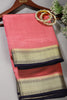 Coral Pink Color Cotton Silk Saree