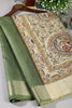 Green Color Cotton Silk Madhubani Print Saree