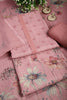 Pink Color Linen Cotton Embroidery Unstitched Suit Material