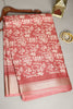 Dark Coral Color Cotton Silk Printed Saree