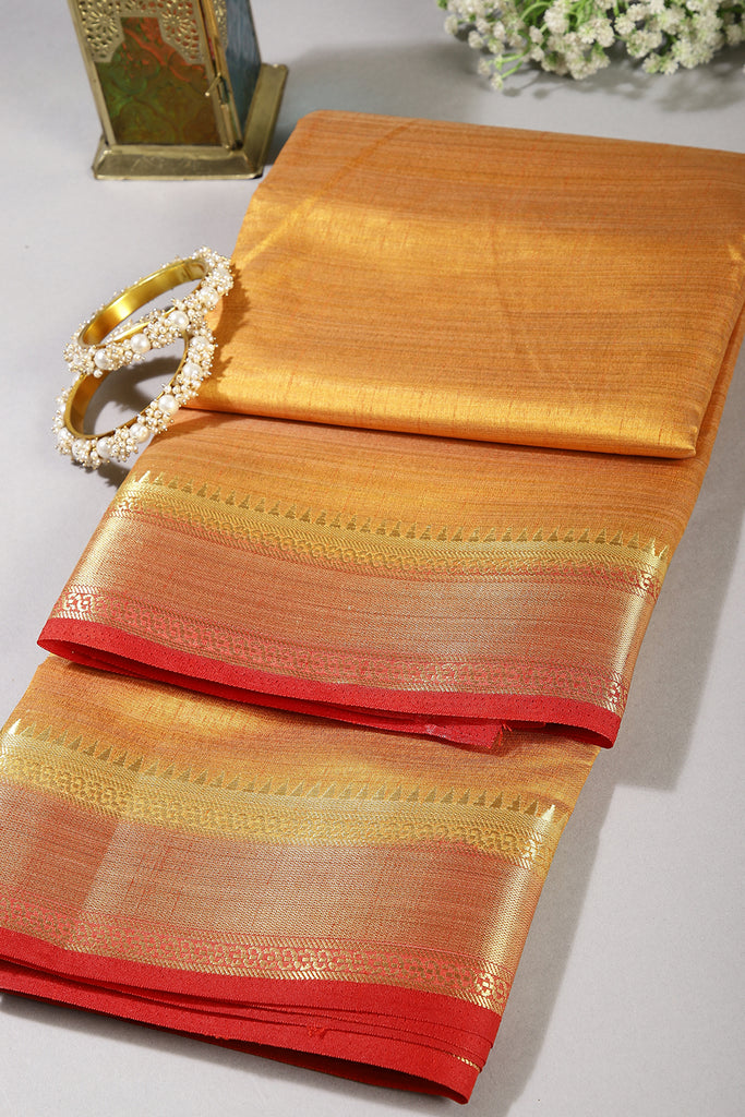 Pale Orange Color Cotton Silk Saree