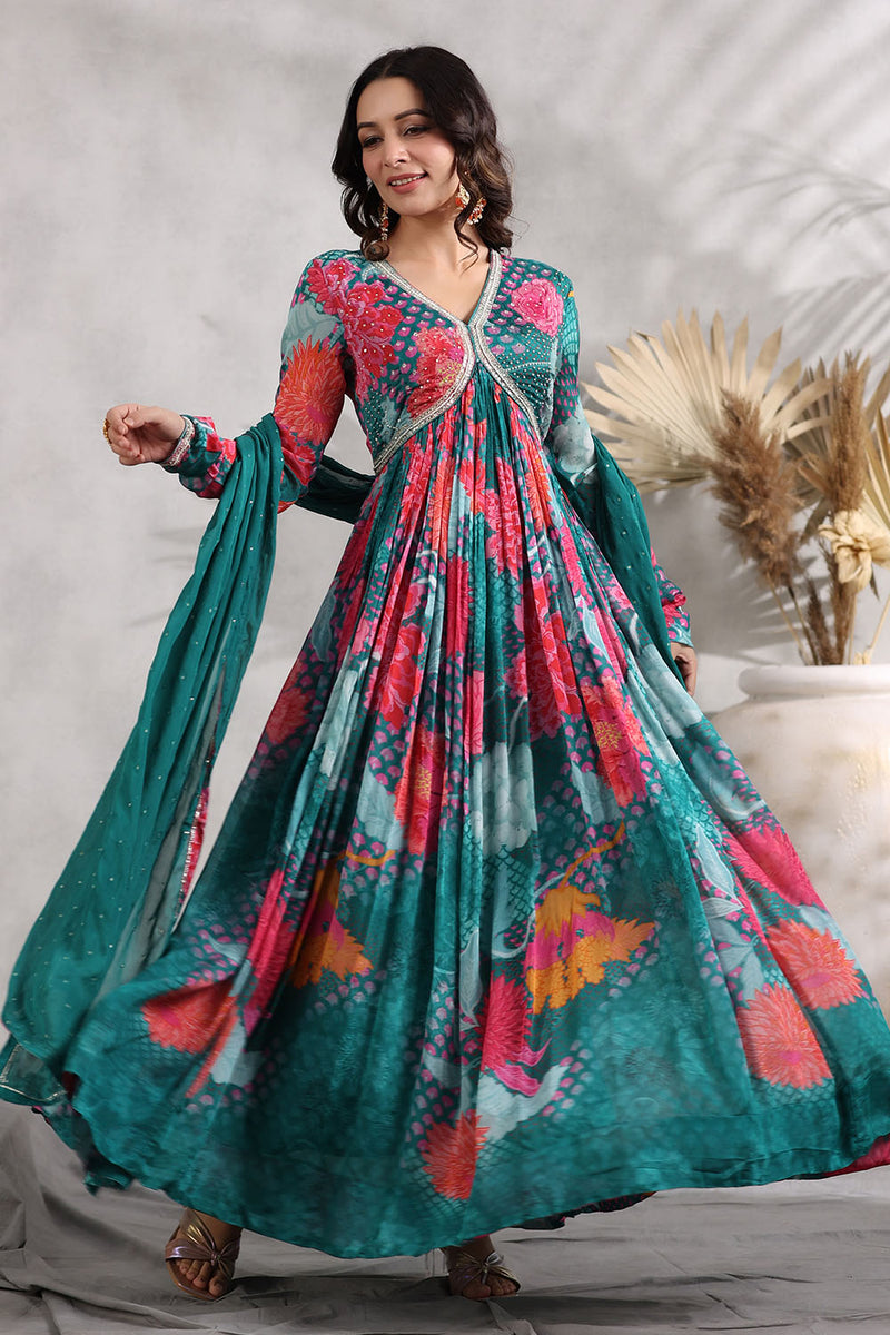 Long anarkali hot sale suit images