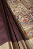 Wine Color Cotton Silk Madhubani Print Saree