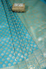 Turquoise Colour Woven Silk Saree