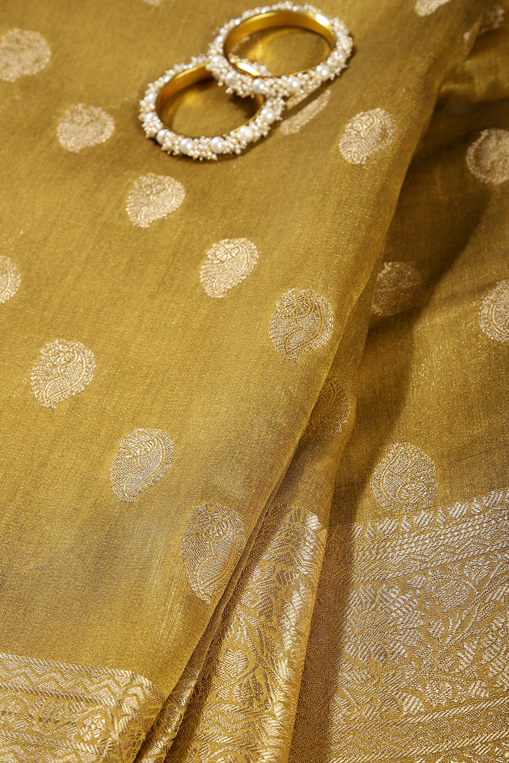 Luxor Gold Color Cotton Silk Woven Saree