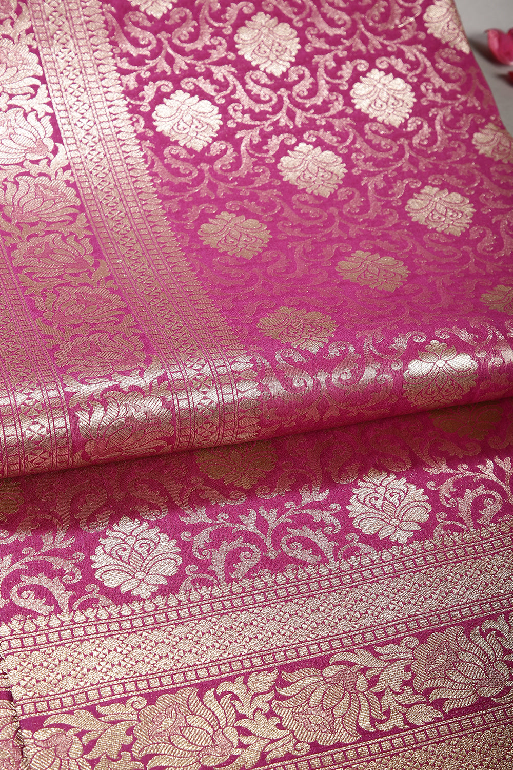 Dusty Pink Color Banarsi Silk Woven Saree