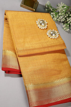 Pale Orange Color Cotton Silk Saree