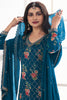 Blue Color Printed Crepe Unstitched Suit Material With Stitched Palazzo