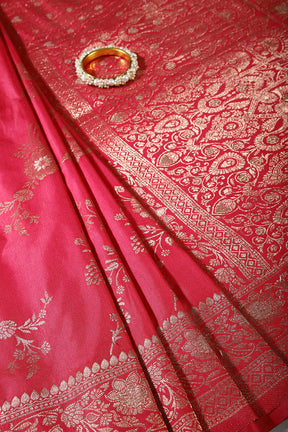 Fuchsia Color Art Silk Zari Woven Saree