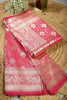 Magenta Pink Colour Banarsi Silk Woven Saree