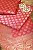 Valentine Red Colour Woven Silk Saree