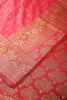 Warm Pink Color Raw Silk Woven Saree