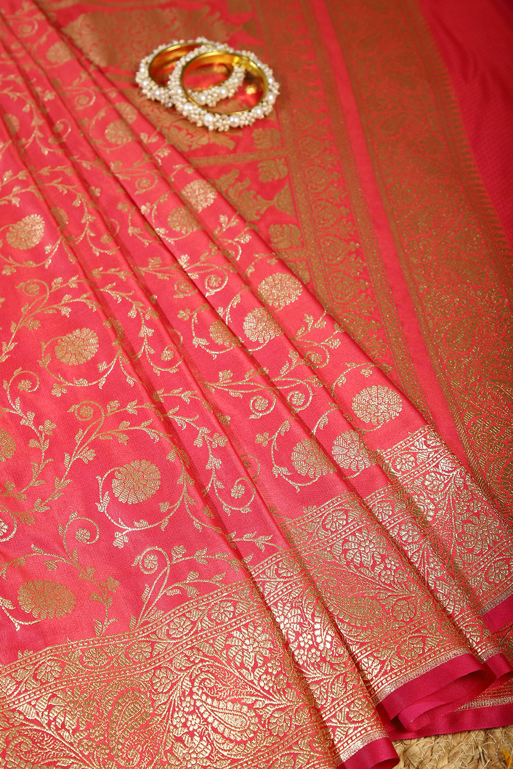 Valentine Red Color Silk Banarasi Saree