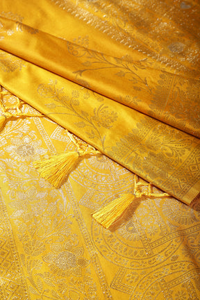 Mustard Color Art Silk Zari Woven Saree