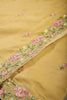 Pale Mustard Color Tussar Silk Floral Resham Embroidered Saree