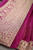 Magenta Color Crepe Zari Embroidered Saree