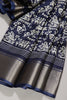 Navy Color Cotton Silk Printed Saree