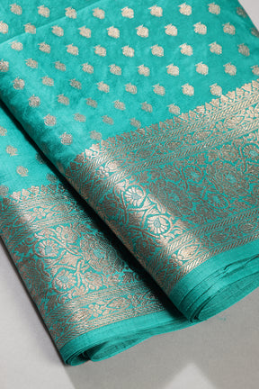 Persian Green Color Silk Woven Saree