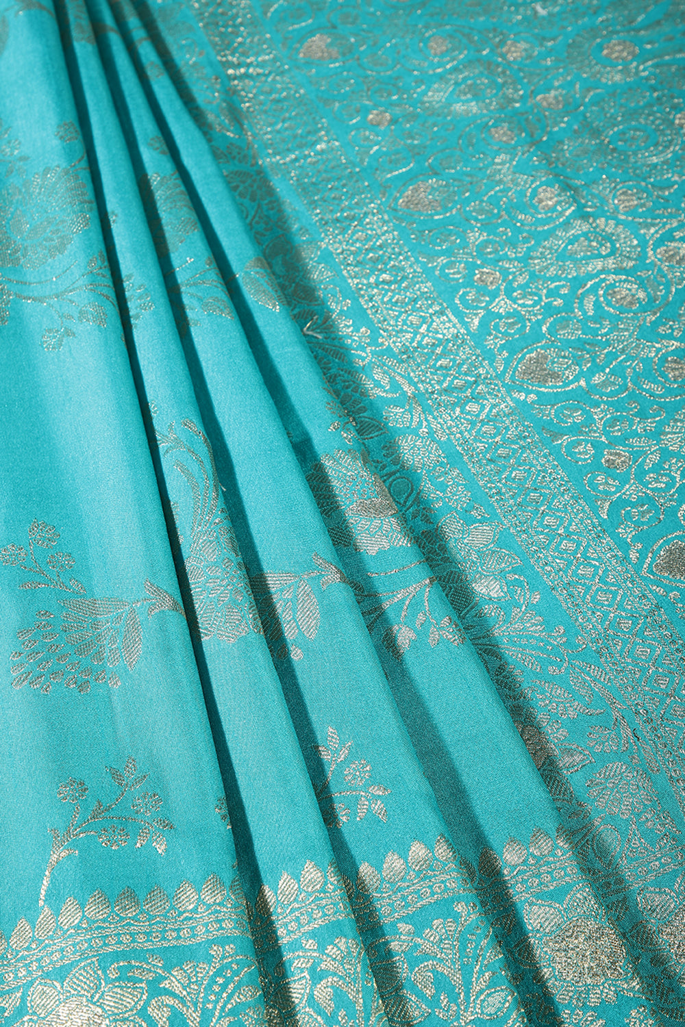 Turquoise Color Art Silk Zari Woven Saree