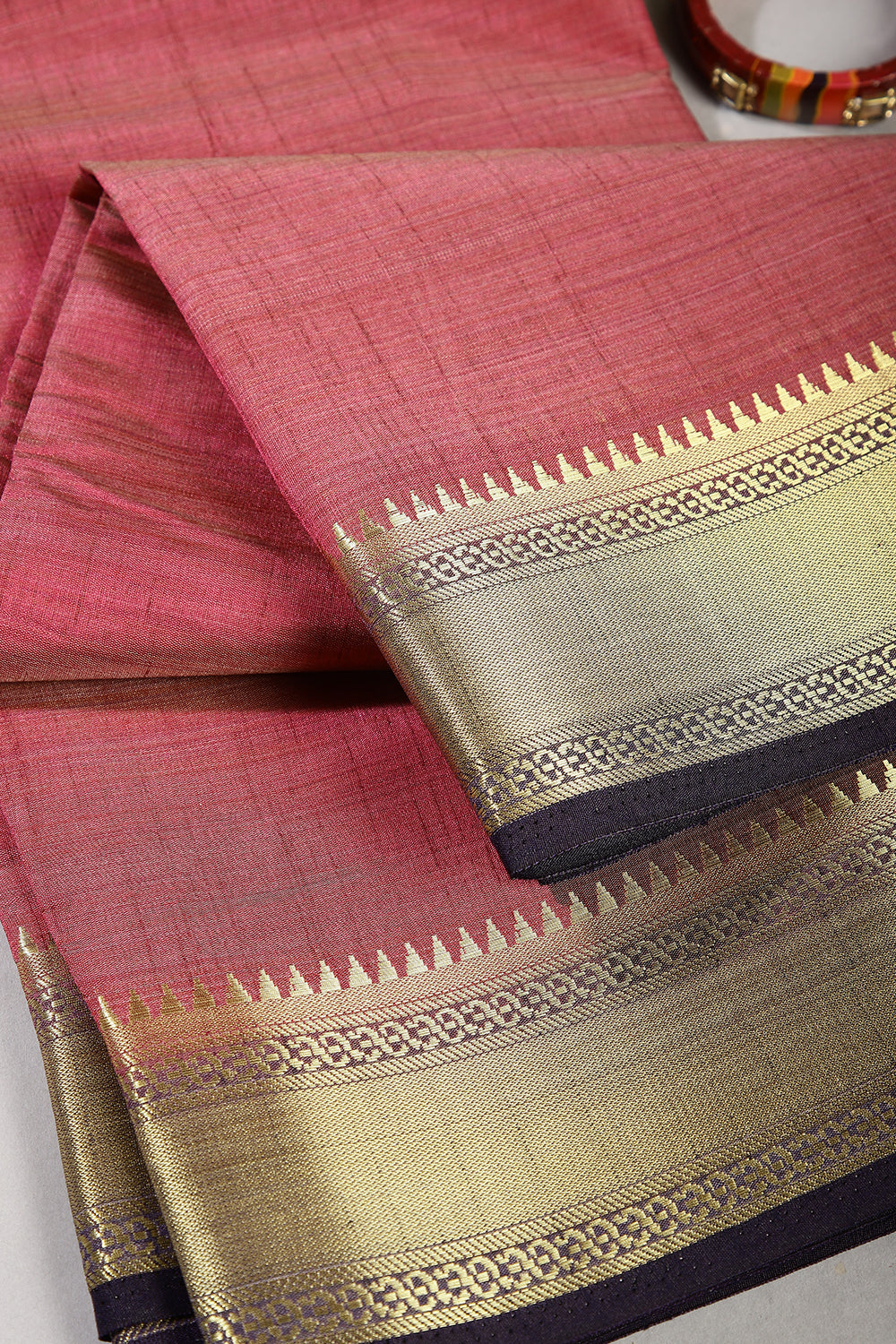 Dirty Pink Color Cotton Silk Saree