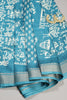 Fountain Blue Color Cotton Silk Printed Saree