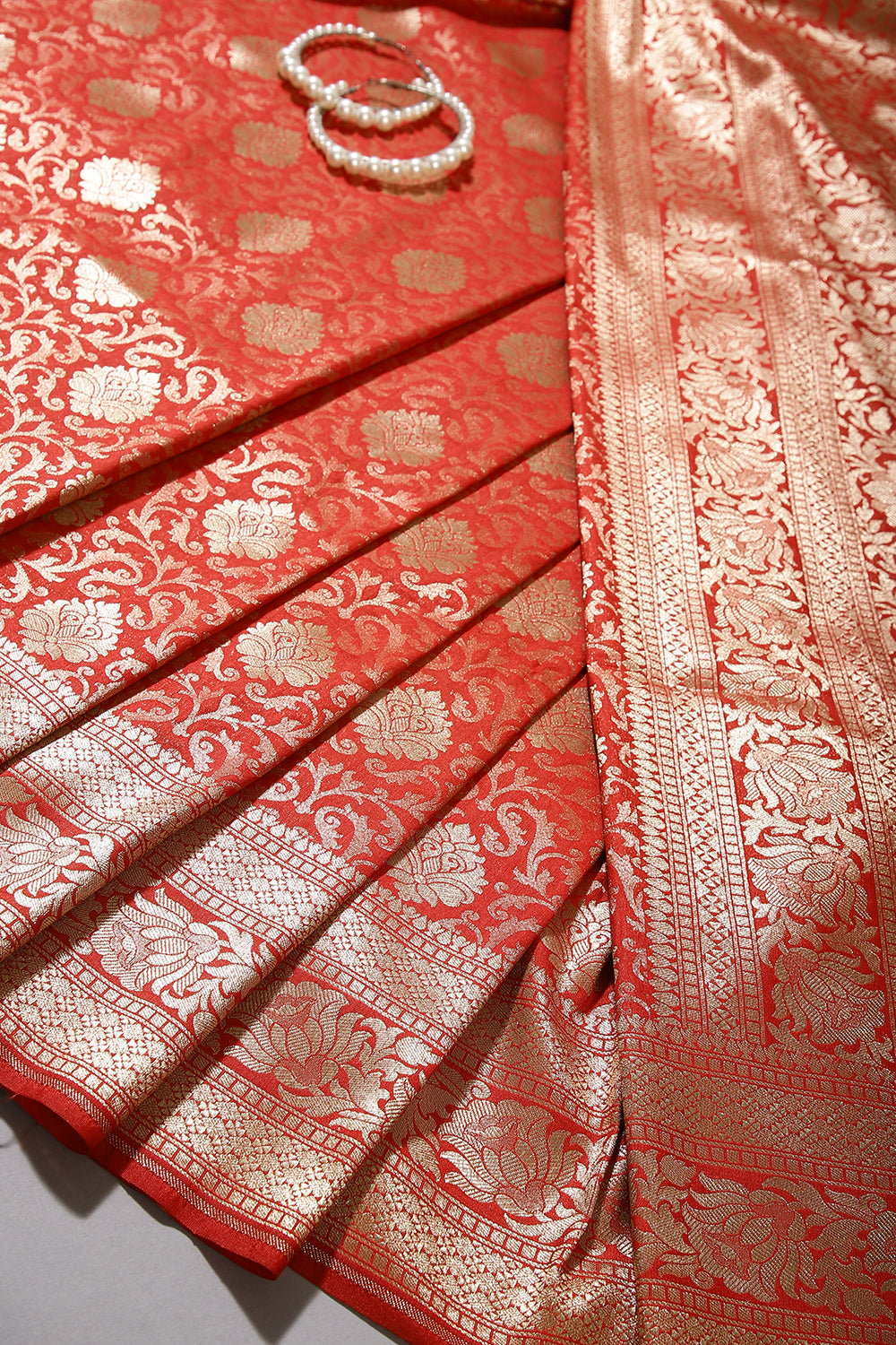 Red Banarsi Silk Woven Saree