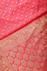 Warm Pink Color Raw Silk Woven Saree