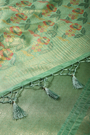 Sea Green Color South Soft Silk Woven Saree