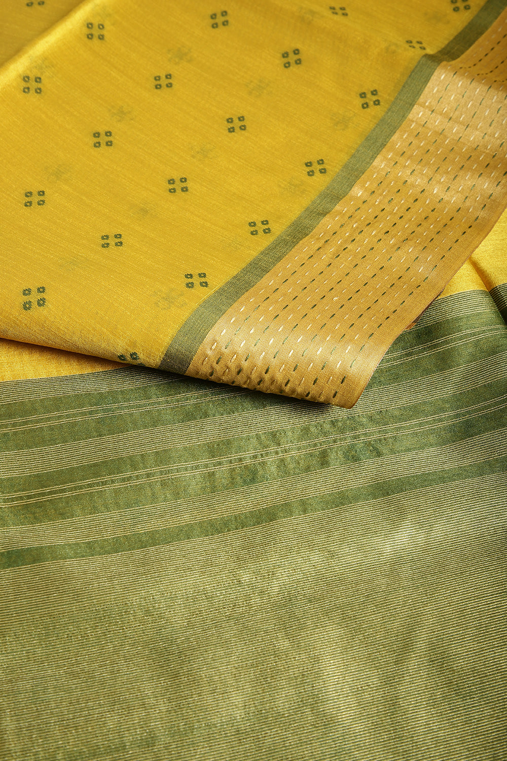 Mustard Color Cotton Silk Printed Saree