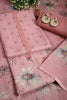 Pink Color Linen Cotton Embroidery Unstitched Suit Material