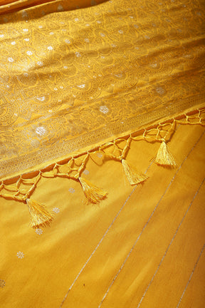 Mustard Color Art Silk Zari Woven Saree