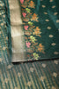 Bottle Green Color Silk Resham & Zari Woven Saree