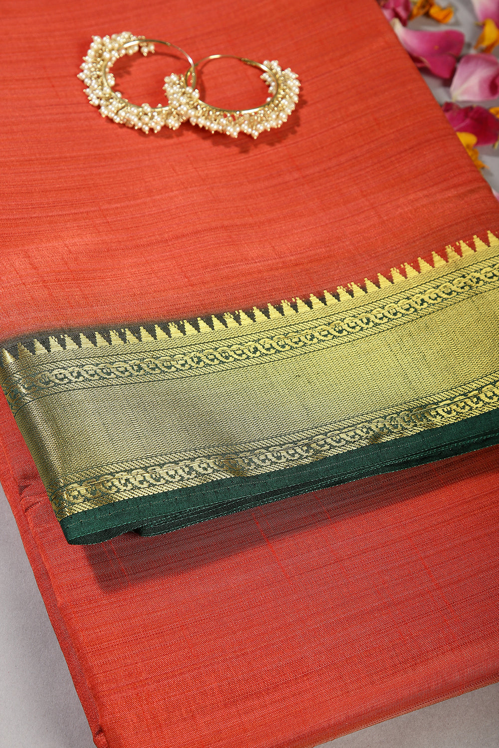 Pale Red Color Cotton Silk Saree