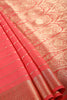 Carmine Pink Color Georgette Saree with Zari Pinstripes