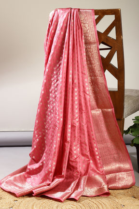 Pink Color Silk Woven Saree