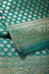 Surfie Green Colour Woven Silk Saree