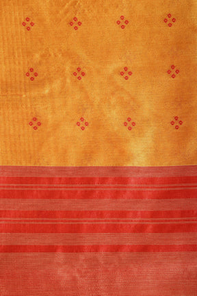 Orange Color Cotton Silk Printed Saree