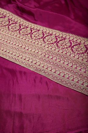 Magenta Color Crepe Zari Embroidered Saree