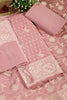 Dusty Pink Color Woven Chanderi Unstitched Suit Material